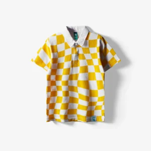 Kaos Kerah Anak Checkerboard Cotton Combed 30s | Casual Full Print Series