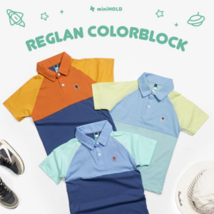 Kaos Polo Anak Reglan Colour Block – Cotton Combed 30s Premium