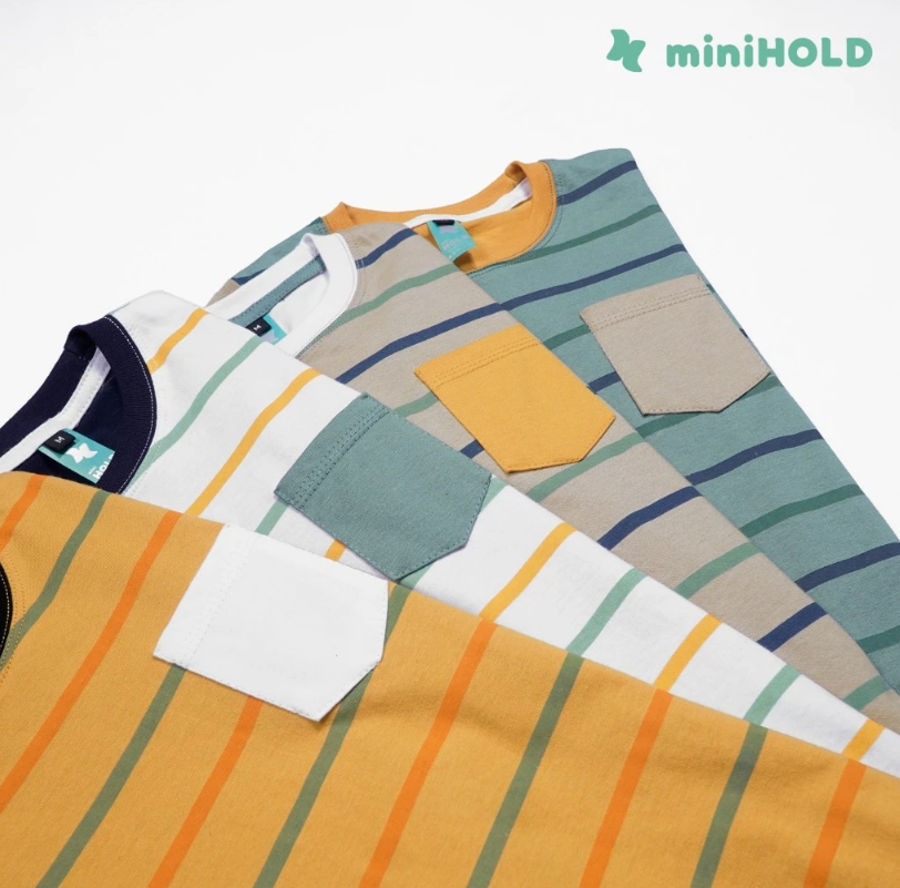 Warna Kaos Anak Stripe Pocket Cotton