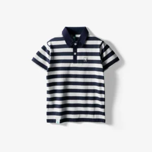 Polo Stripe Anak – Kaos Kerah Salur Cotton CVC Usia 1–12 Tahun